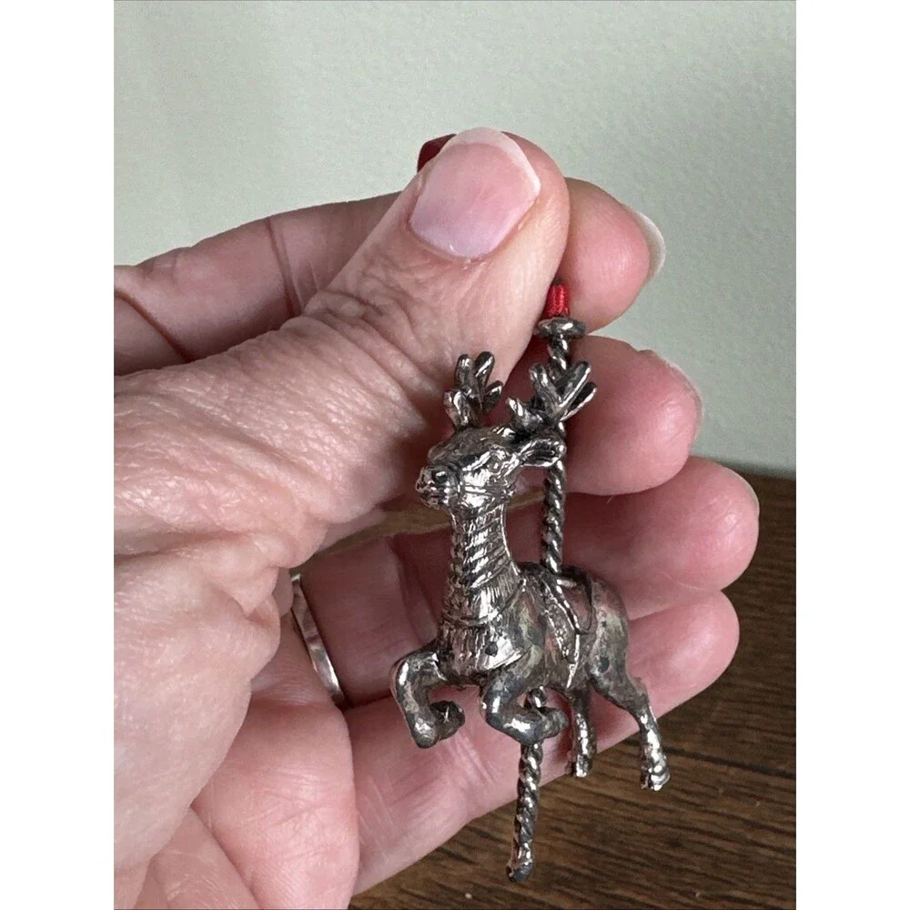 Reindeer Lot | Towle Silverplate USA 1990 & Rustic Metal Jingle Bell Deer